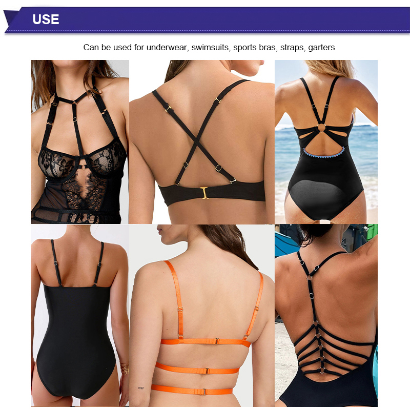 Zinc Alloy Bra Swimsuit Strap Adjuster Nickel Free Metal Hook Bra Adjusters
