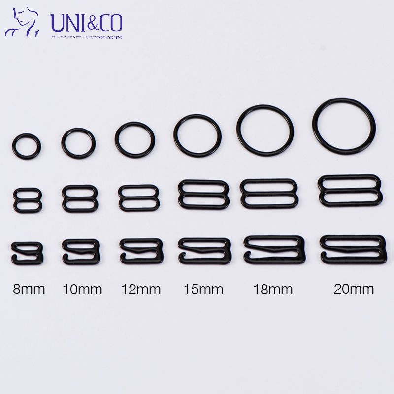 Metal Nylon Coated Bra Slider And Ring Shoulder Strap Bra Adjuster Adjustment Buckle Adjuster Clips