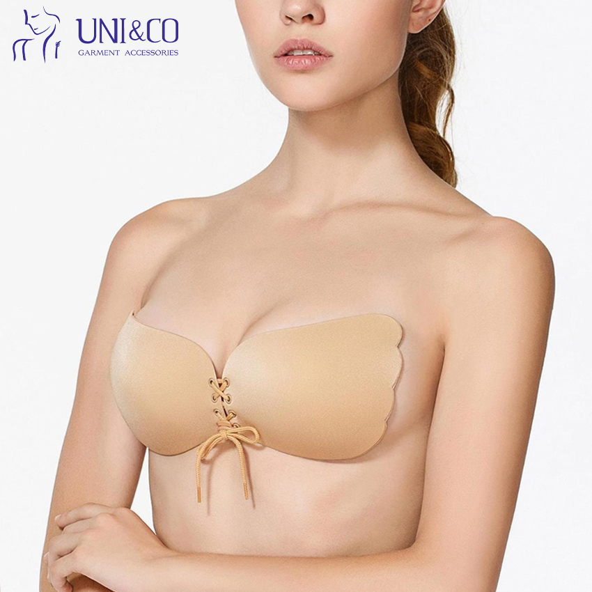 High quality Sexy Invisible Breathable Strapless Self Adhesive Silicone Bra