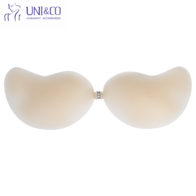 Mango Shaped Front Clasp Strapless Silicone Invisible Bra for Women