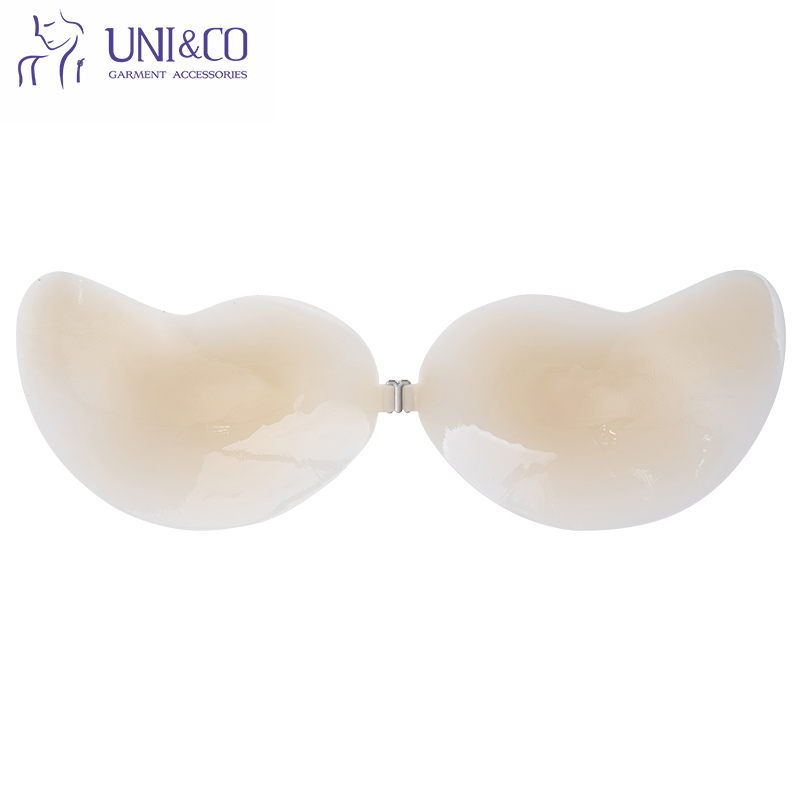 Mango Shaped Front Clasp Strapless Silicone Invisible Bra for Women