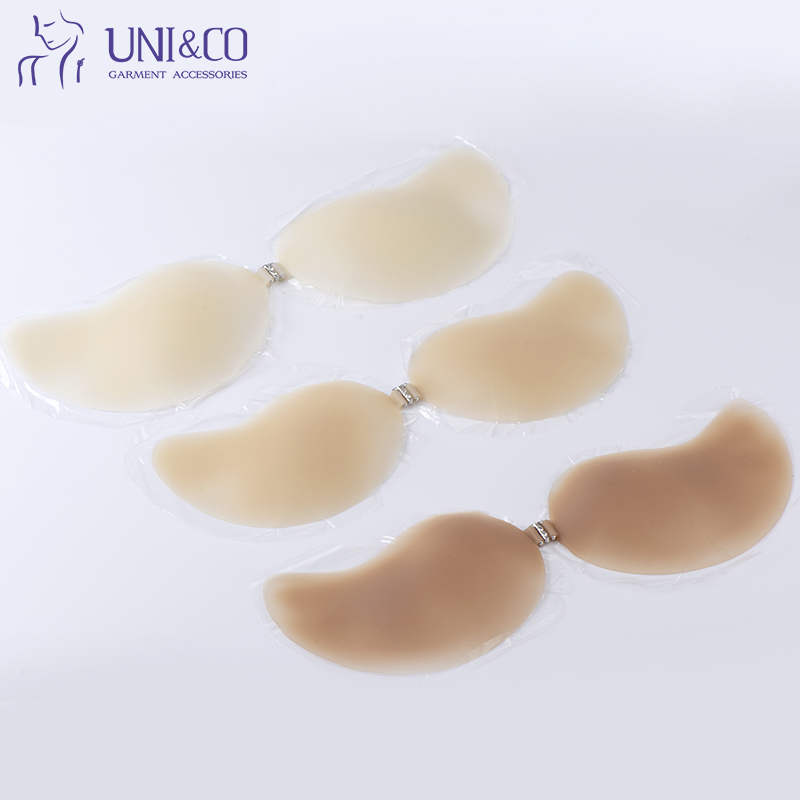 Mango Shaped Front Clasp Strapless Silicone Invisible Bra for Women