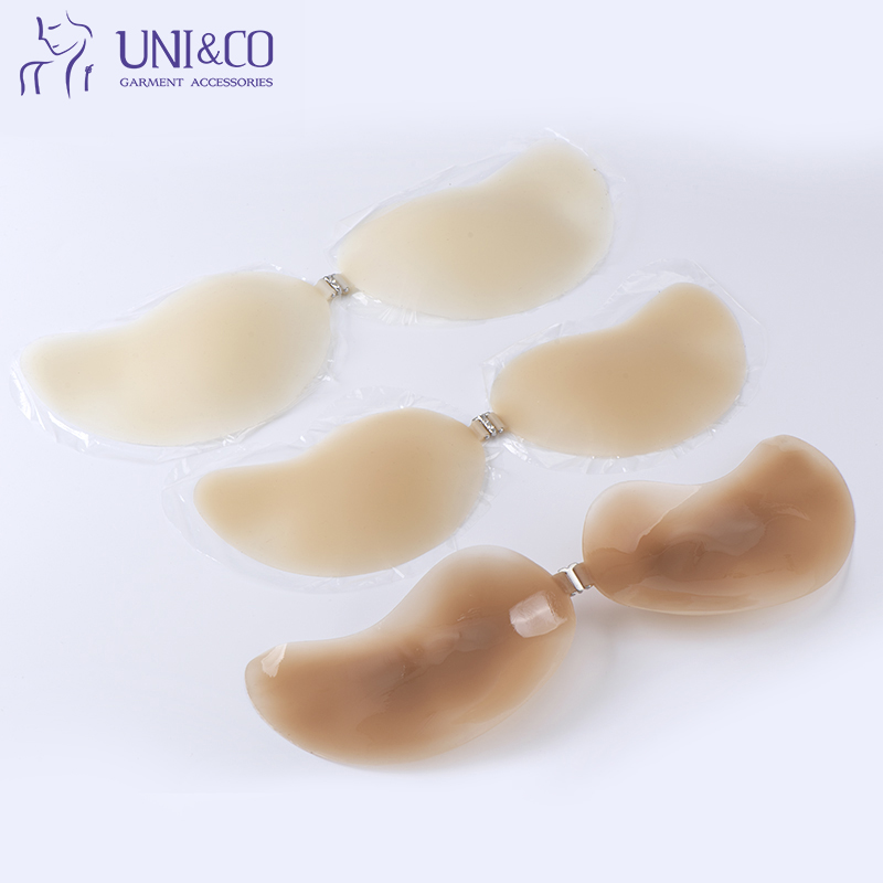 Mango Shaped Front Clasp Strapless Silicone Invisible Bra for Women