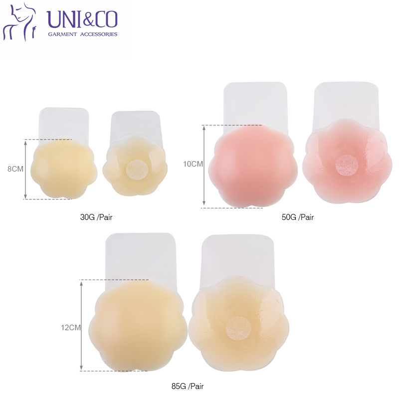 Multi Color Push up Flower Shape Nipples Cover Stickers Sticky Adhesive Silicone Nipple Pasties for Women Travel Box