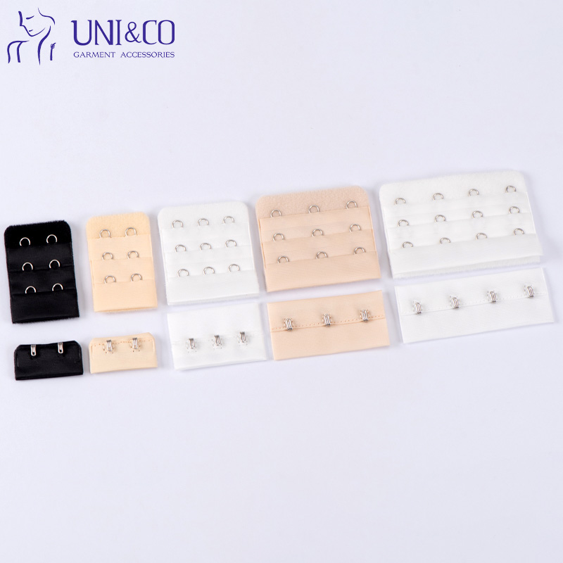 Polyester Fabric 3 Row 3 Hook Back Bra Hook And Eye For Sports Bras Swimwear Accessories