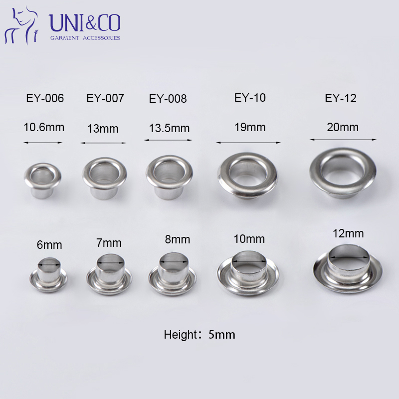 Wholesale Anti-Rust Copper/Steel garment eyelets curtain rings 6mm round Metal Edge Eyelet