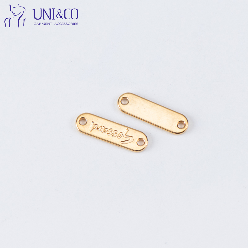 Bra Metal Custom Name Brand Tag Custom Oval Round Circular Rectangle Shape Metal Jewelry Tags For Cloth Bags