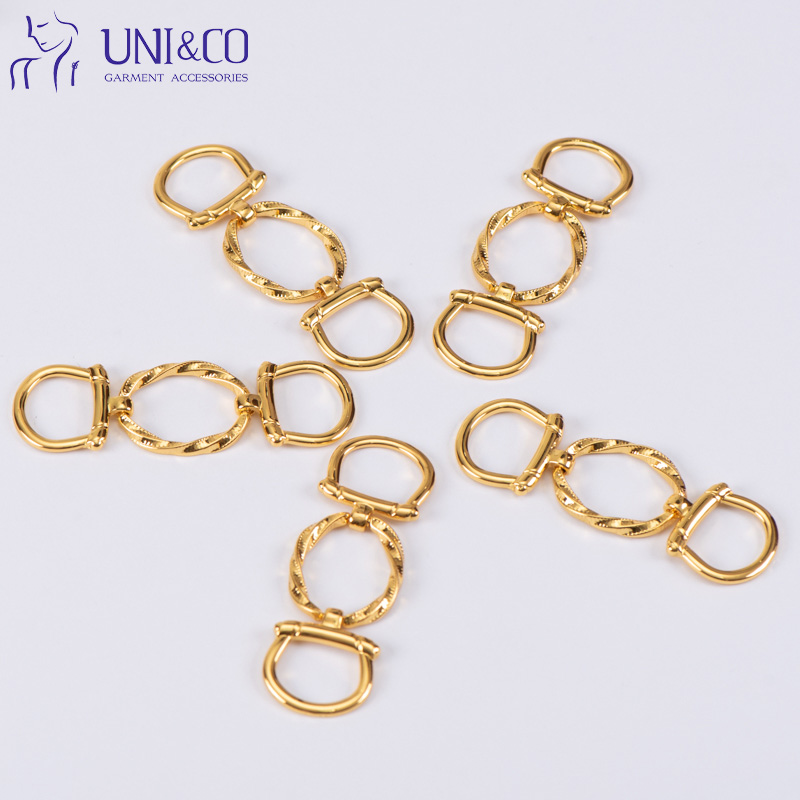 Fashion Metal Gold Ladies Heels Shoe Decoration Parts Swimwear Hardware Chains Connector