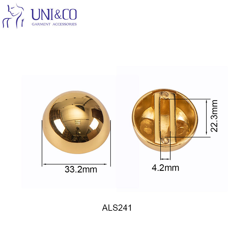 Gold Half Ball Bead Swimsuit Connector Simple Clothing Decorative  Buckles