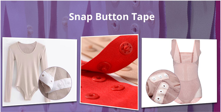 Garment Plastic Snap Button Tape Colored Polyester Tape Press Snap Button