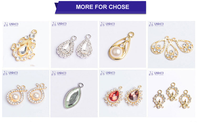 Muti Colors Rhinestone Metal Bra Pendants Charms for Other Garment Accessories