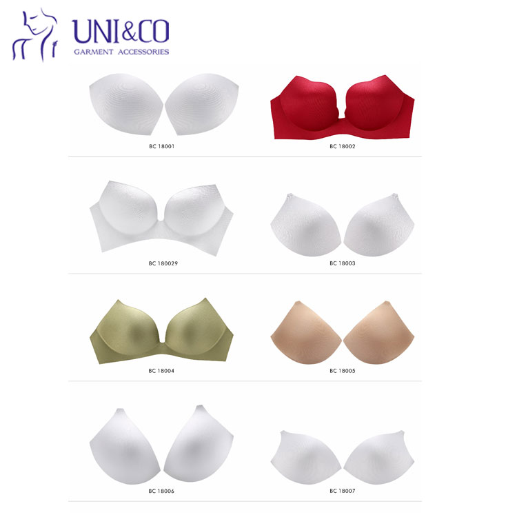 Triangle Breathable Bra Foam Cup White Sportswear Push Up Bra Cup Insert