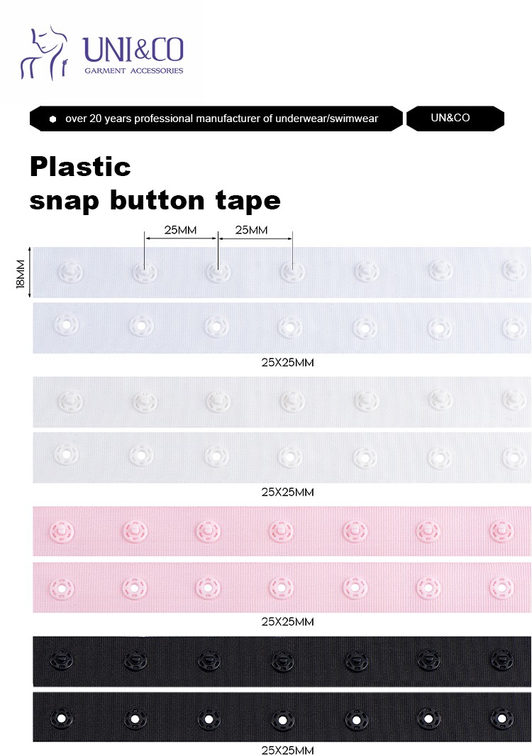 plastic  snap button tape