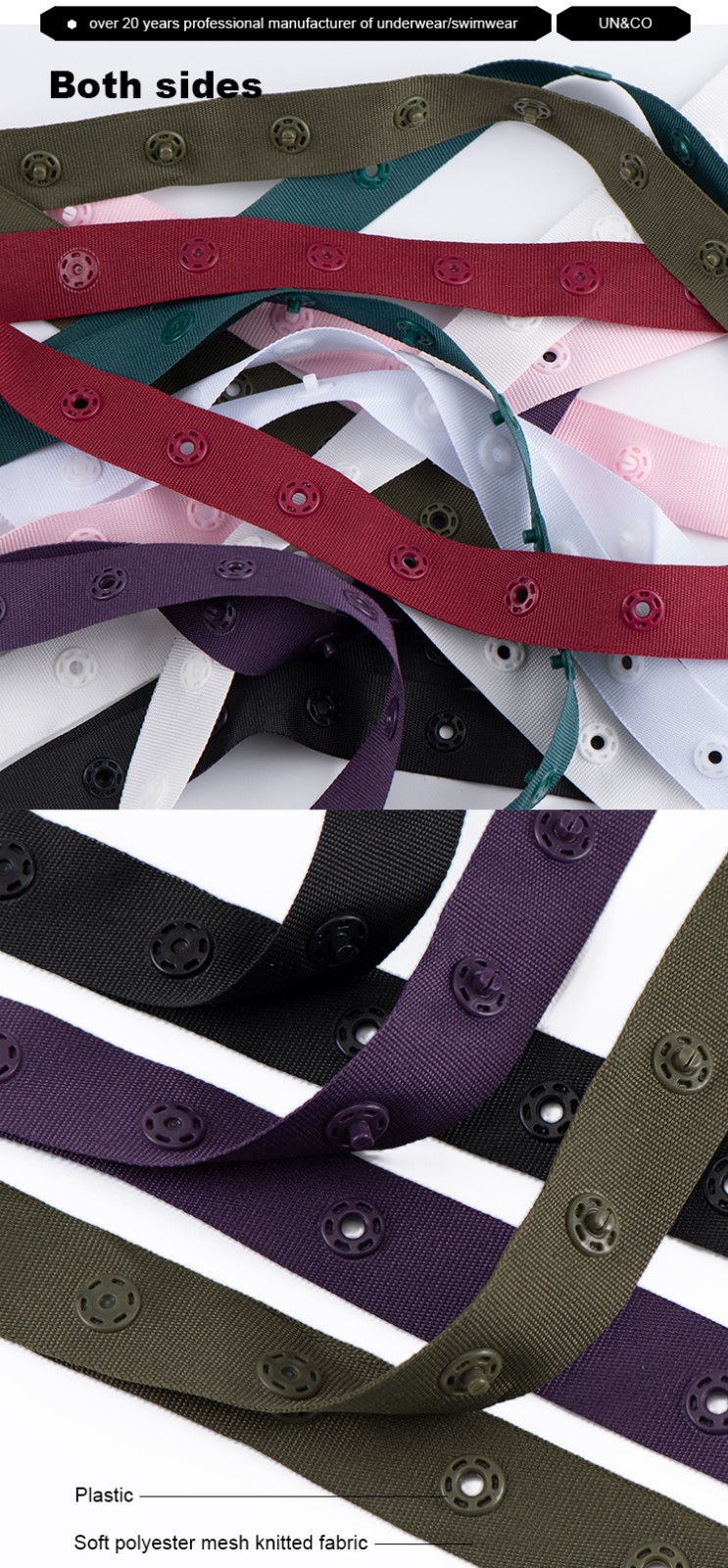 plastic  snap button tape